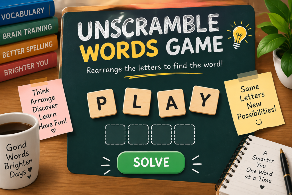 unscramble words game