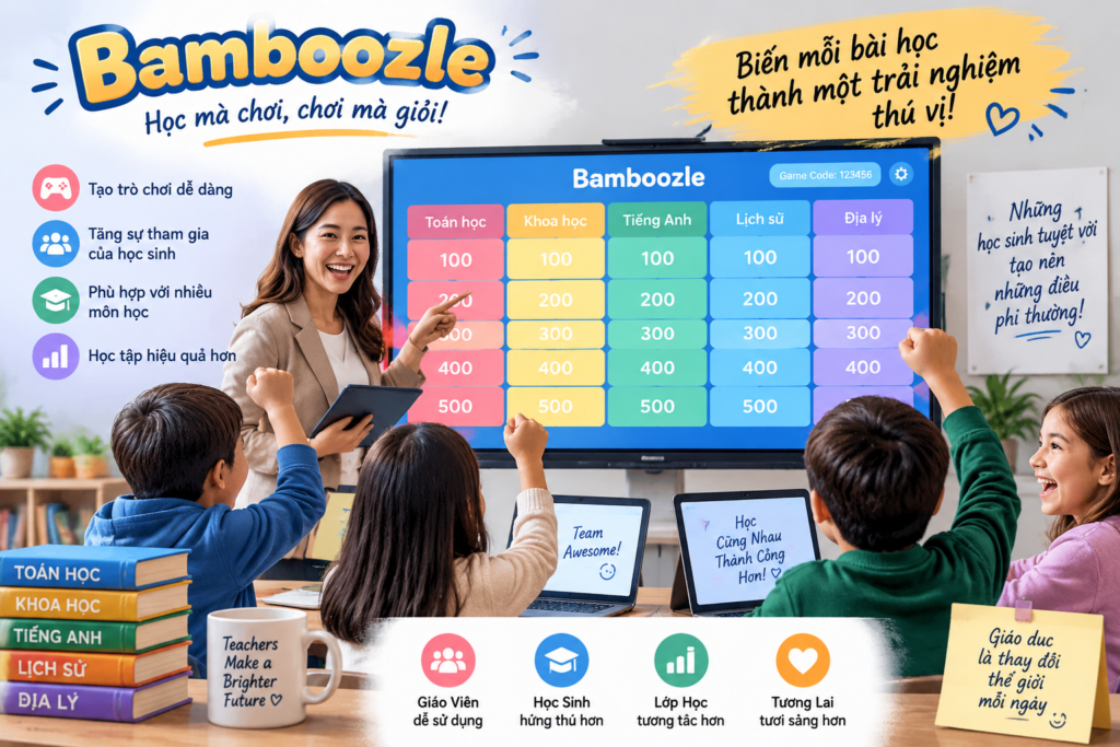 Khám phá Bamboozle, nền tảng trò chơi học tập trực tuyến giúp giáo viên tạo hoạt động tương tác, tăng sự tham gia của học sinh và làm cho việc học trở nên thú vị hơn.